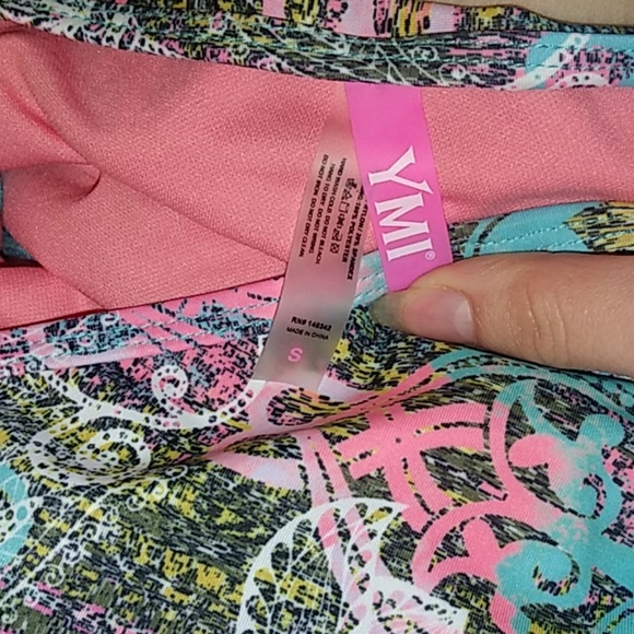 YMI baby blue gypsy 1 piece bathing suit - Picture 3 of 3